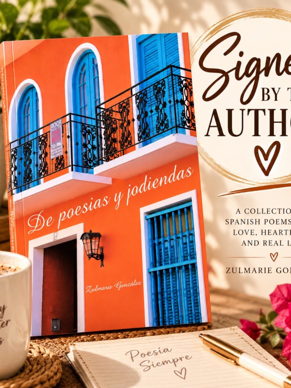 "De Poesias y Jodiendas" Signed Spanish Poetry Book by Zulmarie González